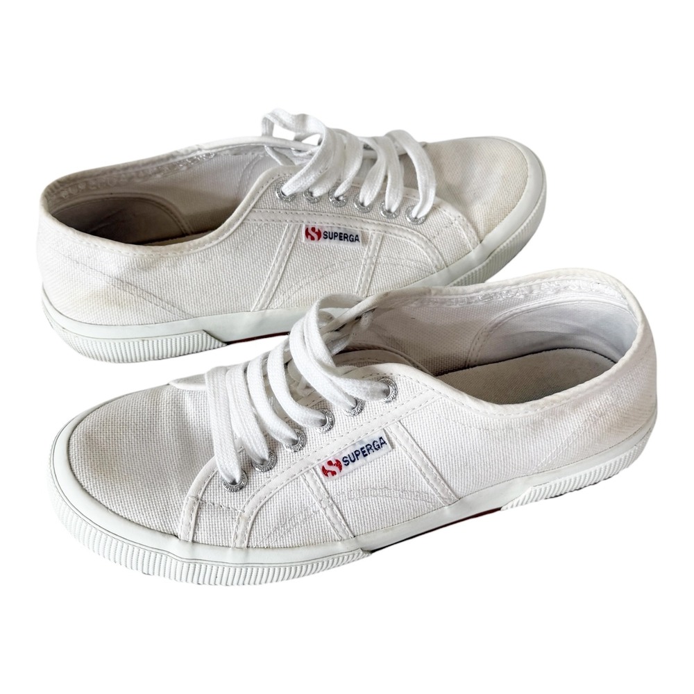 Superga 2750 Cotu Classic Womens White Canvas Low Casual Sneaker Size 9